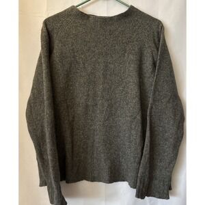 QUADRO SWEATER WOOL BLEND Grayish M-L Lightweight‎ STRETCHABLE Crew Neck Italy